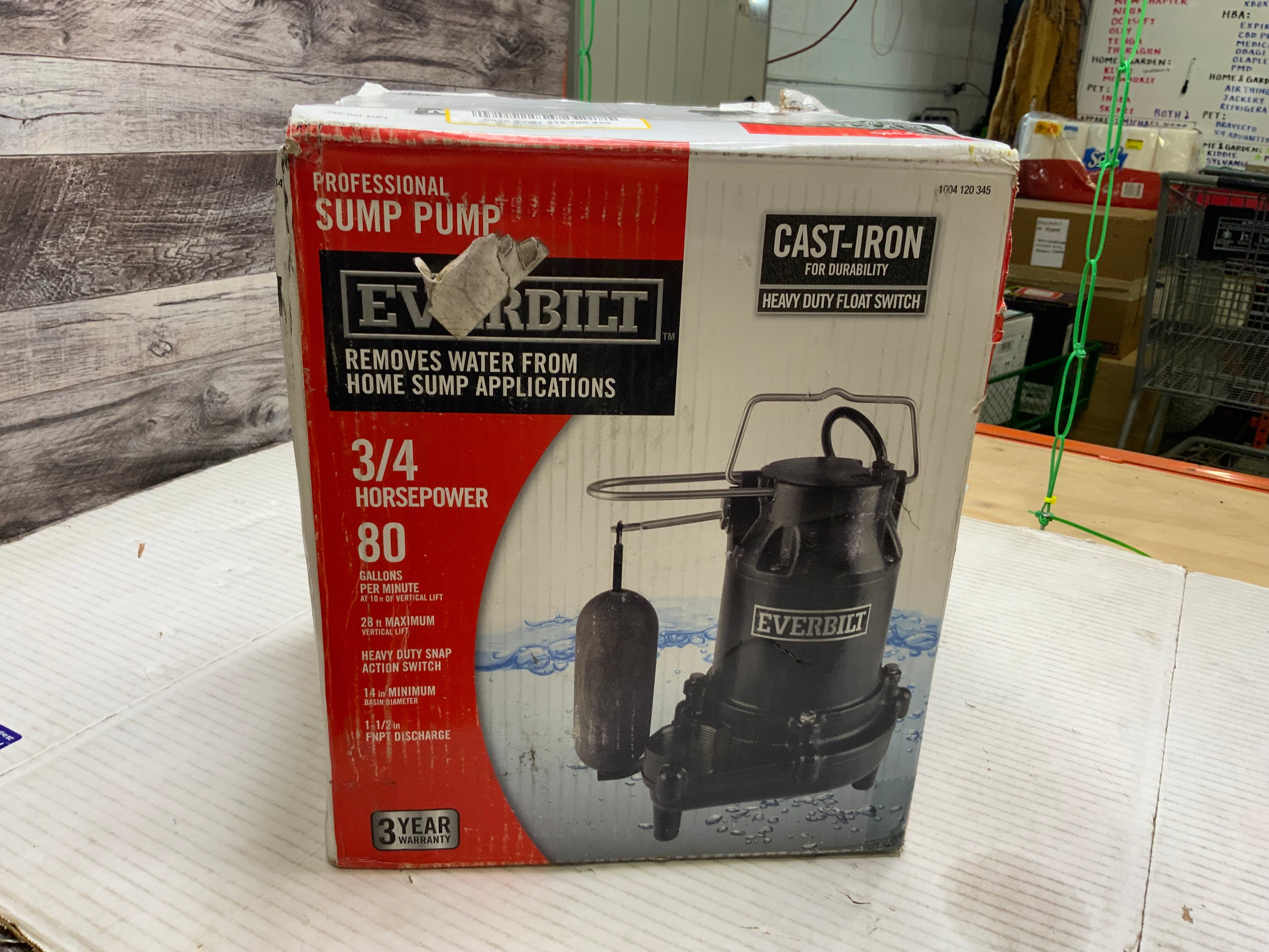 Everbilt 3/4 HP Pro Snap Action Sump Pump -- (HDS75) (8105966567662)